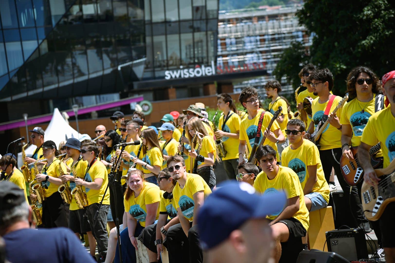 Young musicians performing together during Sarajevo Rocks 2026 in Sarajevo, showcasing the city's vibrant music culture through Planet Sarajevo's youth rock initiative.